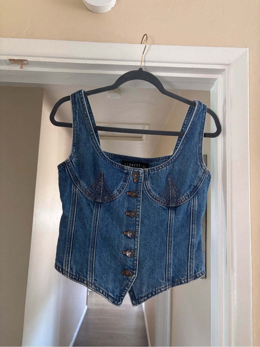 Lioness Blue Denim Corset Tank